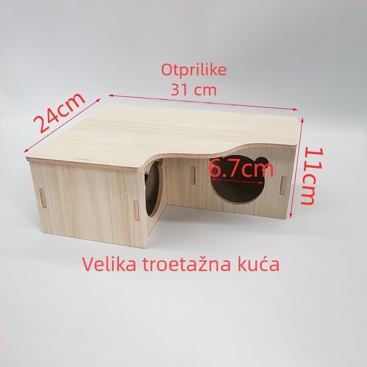 Drveno gnijezdo za hamstera i mala kućica – igračka za kućne ljubimce od Cute Pet Home, pogodna za sve sezone.