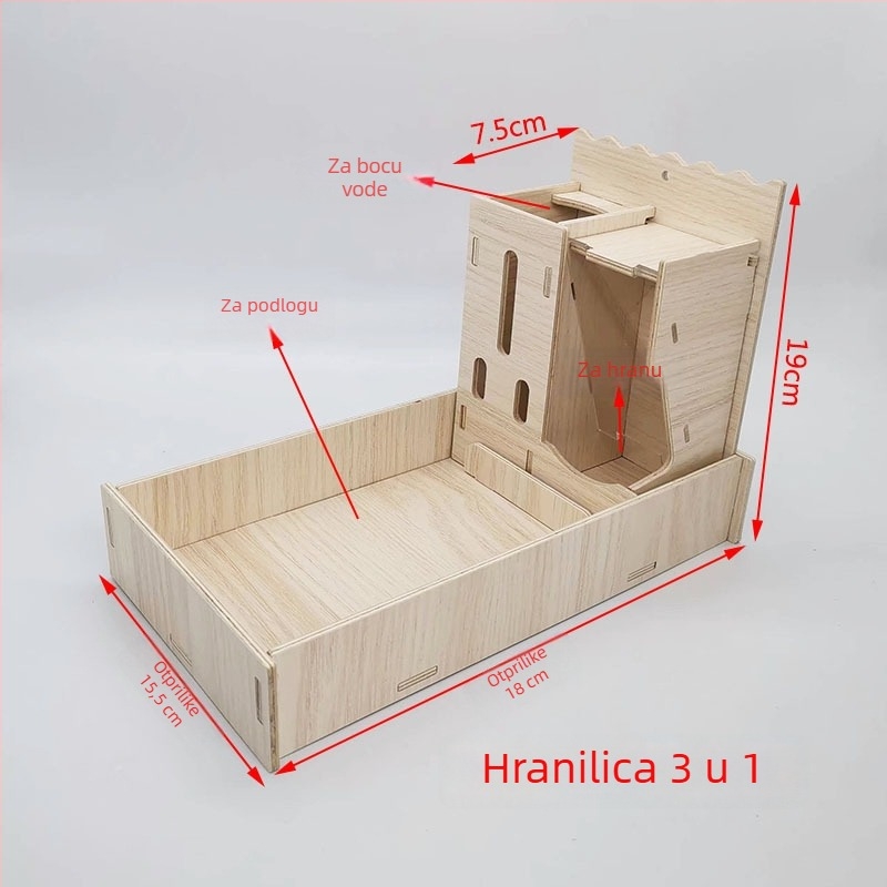 Drveno gnijezdo za hamstera i mala kućica – igračka za kućne ljubimce od Cute Pet Home, pogodna za sve sezone.