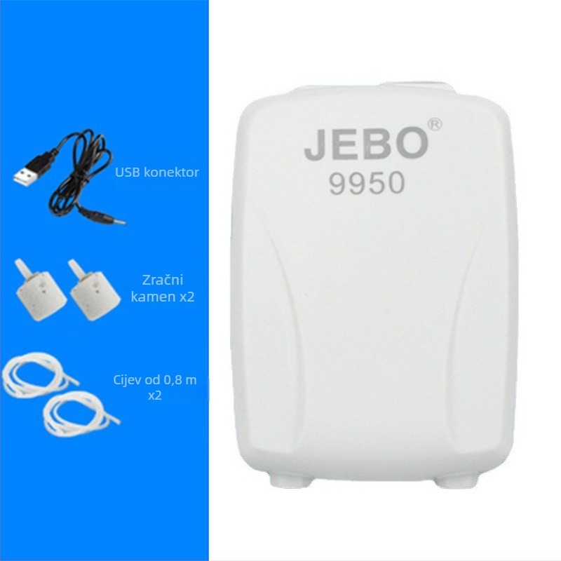 Spirit Companion pumpa za kisik za akvarij – tiha, prijenosna, USB punjiva, DC napajanje, dvostruka namjena