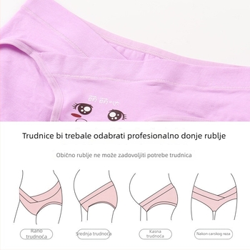 Trudničko donje rublje - 95% pamuk, niska struka za podršku trbuha, prozračno, za srednju i kasnu trudnoću te postporođajno razdoblje