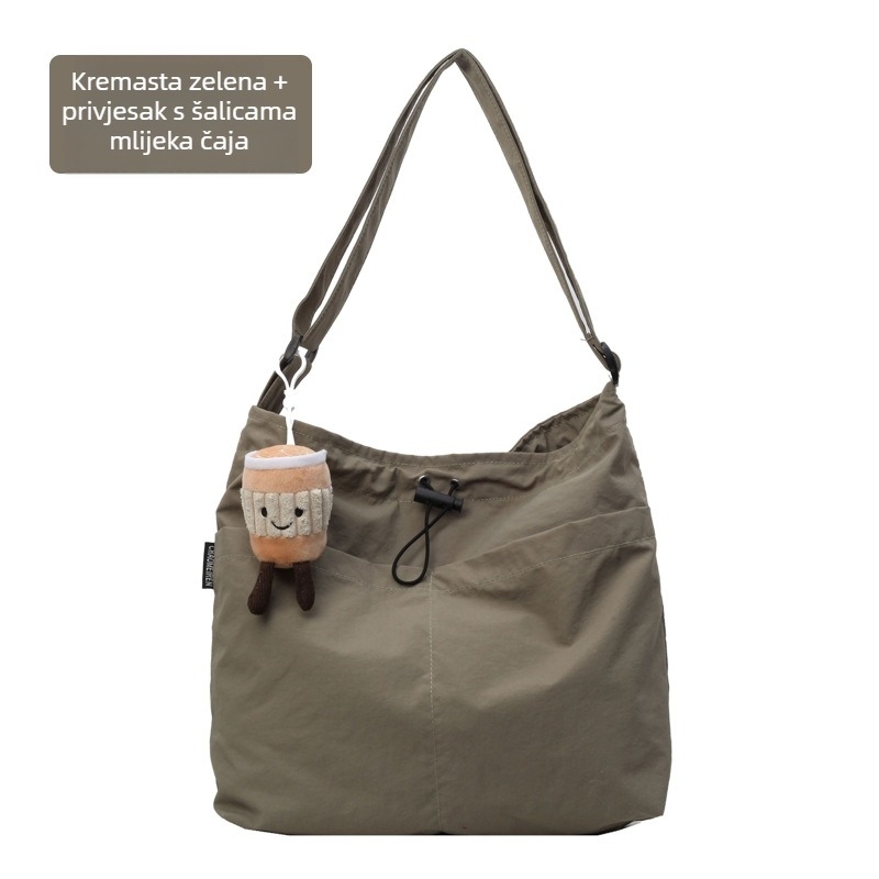 Torba Tote za gradski stil | Materijal: najlon; Podstava: poliester; Zatvaranje: šnirni zatvarač; Unutarnja džep za mobitel; Oblik: kvadratni