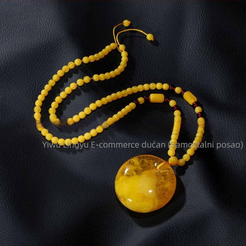 Unisex dugi lanac za pulover s kapkovastim privjeskom, lanac s perlicama, karirani uzorak, duljina 21–50 cm