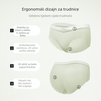 Trudničke gaćice od pamuka, visokim strukom za podršku trbuha, podstava od pamuka, pletena 40s, prozračna