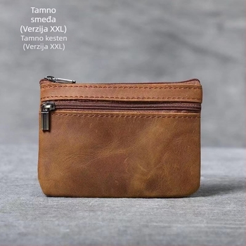 Mini novčanik za novčiće i kartice od prave kože – ručno izrađeno, retro stil, ultra-tanki dizajn, organizator vozačke i ključeva