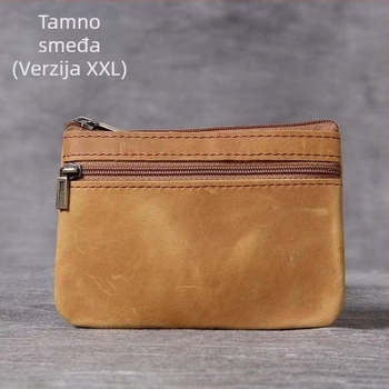Mini novčanik za novčiće i kartice od prave kože – ručno izrađeno, retro stil, ultra-tanki dizajn, organizator vozačke i ključeva