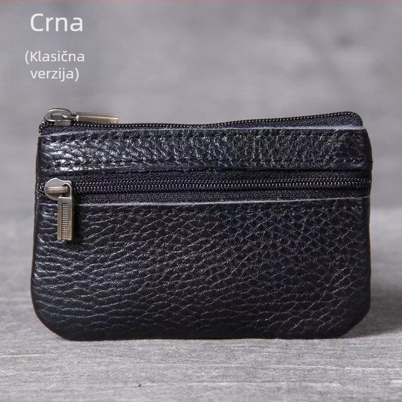 Mini novčanik za novčiće i kartice od prave kože – ručno izrađeno, retro stil, ultra-tanki dizajn, organizator vozačke i ključeva