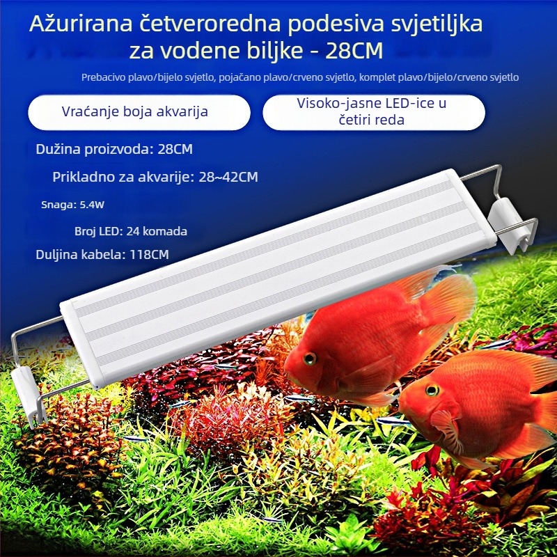 LED lampica za akvarij Iris – 5730 LED zrncima, 6–26,5W, 0,27–0,74 kg, za rast i osvjetljenje vodnih biljaka