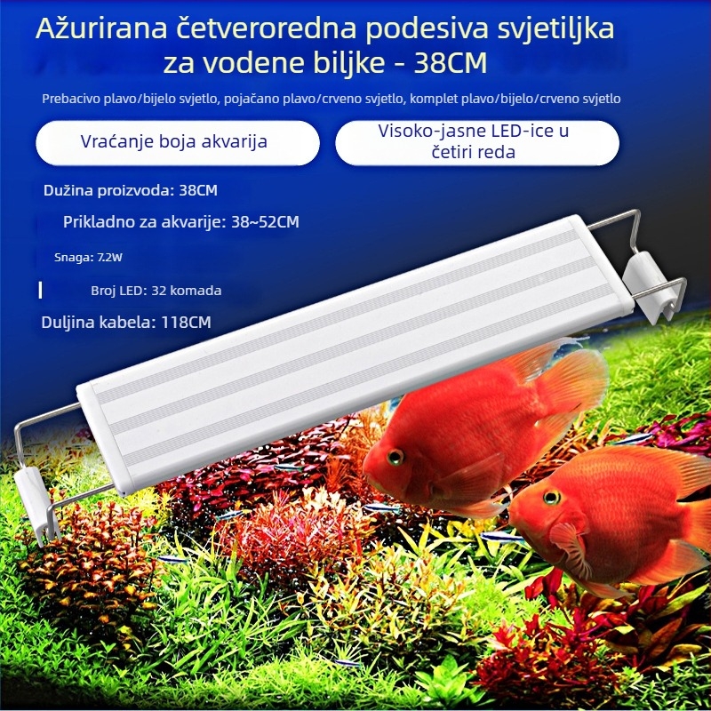 LED lampica za akvarij Iris – 5730 LED zrncima, 6–26,5W, 0,27–0,74 kg, za rast i osvjetljenje vodnih biljaka