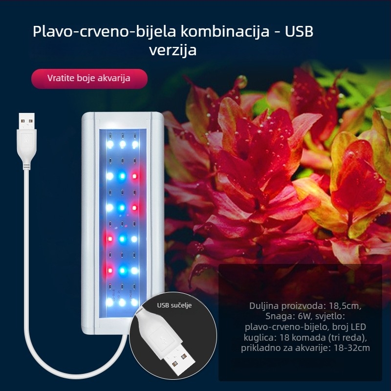 LED lampica za akvarij Iris – 5730 LED zrncima, 6–26,5W, 0,27–0,74 kg, za rast i osvjetljenje vodnih biljaka
