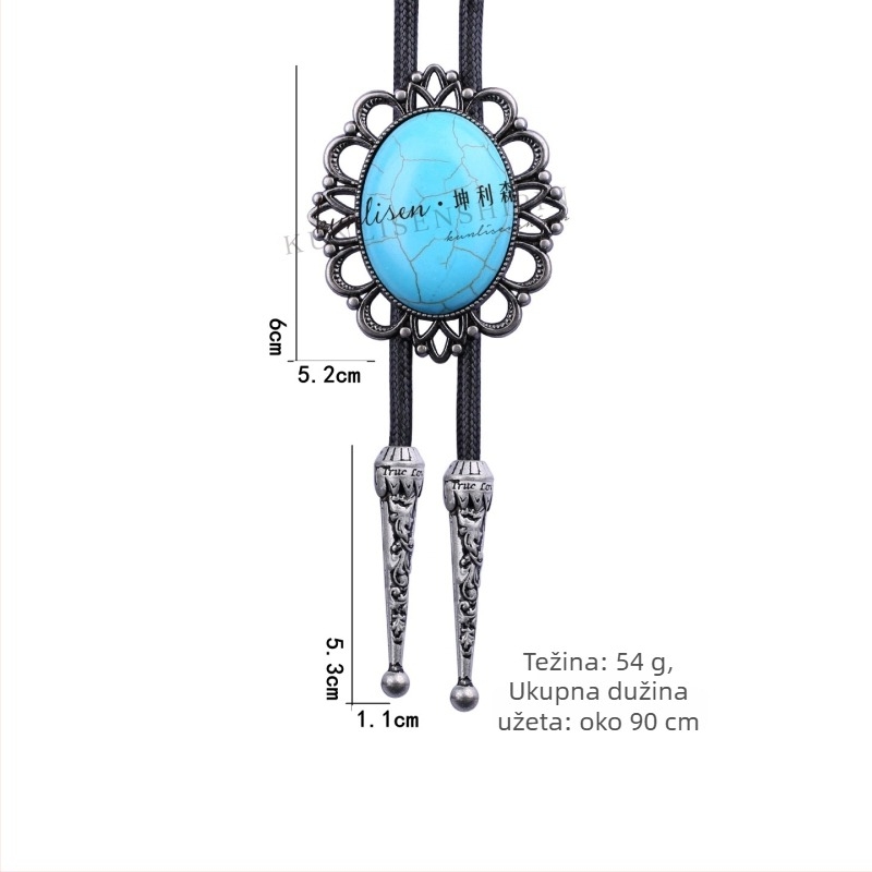Bolo kravata s rhinestone Cat's Eye čipkom, unisex, ravna glava, romboidni geometrijski uzorak