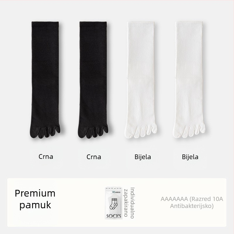 Ženske čarape s pet prstiju od pamuka, s dijeljenim prstima, antibakterijske, upijaju znoj i otporne na miris, 70% pamuka, 25% poliester, 5% elastan