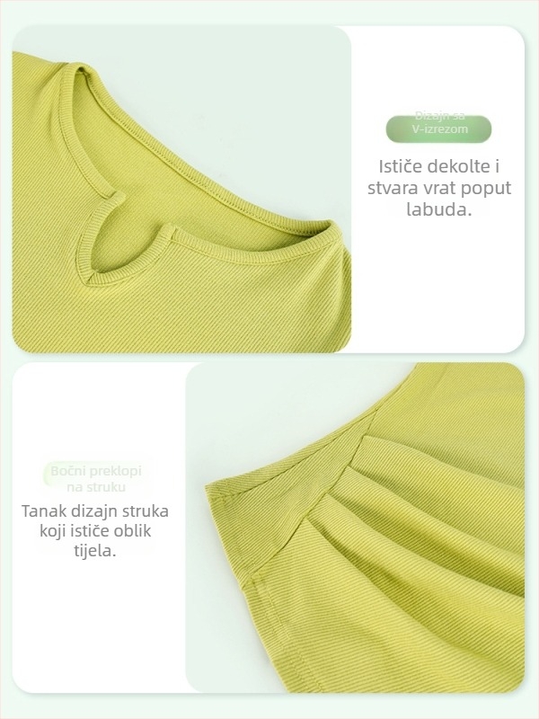 Ženski baletni bodi s dugim rukavima – Modal viskoza 92% materijal