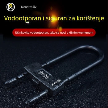Katanac za staklena vrata s U-oblikom, protiv krađe i otporn na hidrauličko rezanje, za dvostruka i klizna vrata (materijal: cinkova legura; model: 1; stil: novi kineski stil)