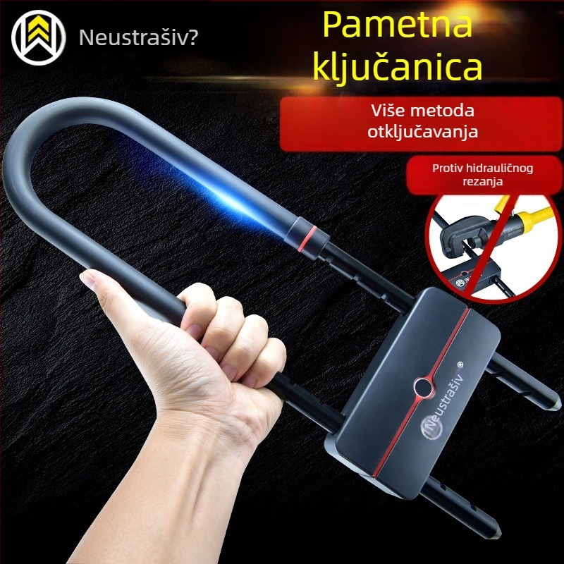 Katanac za staklena vrata s U-oblikom, protiv krađe i otporn na hidrauličko rezanje, za dvostruka i klizna vrata (materijal: cinkova legura; model: 1; stil: novi kineski stil)