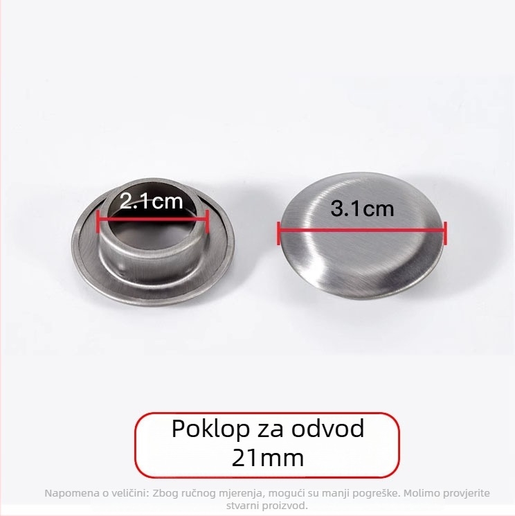 Nehrđajući čelični zátka za sudoper 3116, moderan minimalistički stil, neto težina 4–14 g