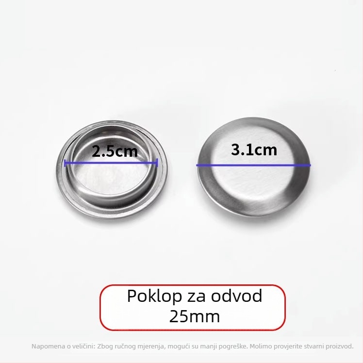 Nehrđajući čelični zátka za sudoper 3116, moderan minimalistički stil, neto težina 4–14 g