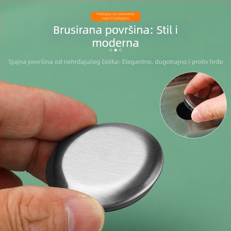 Nehrđajući čelični zátka za sudoper 3116, moderan minimalistički stil, neto težina 4–14 g
