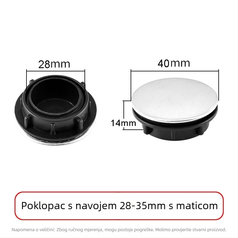 Nehrđajući čelični zátka za sudoper 3116, moderan minimalistički stil, neto težina 4–14 g