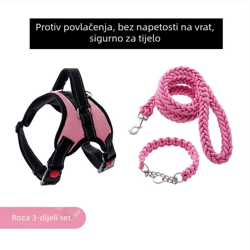 Najlonski prsni pojas za pse i povodac od osmerostrukog užeta