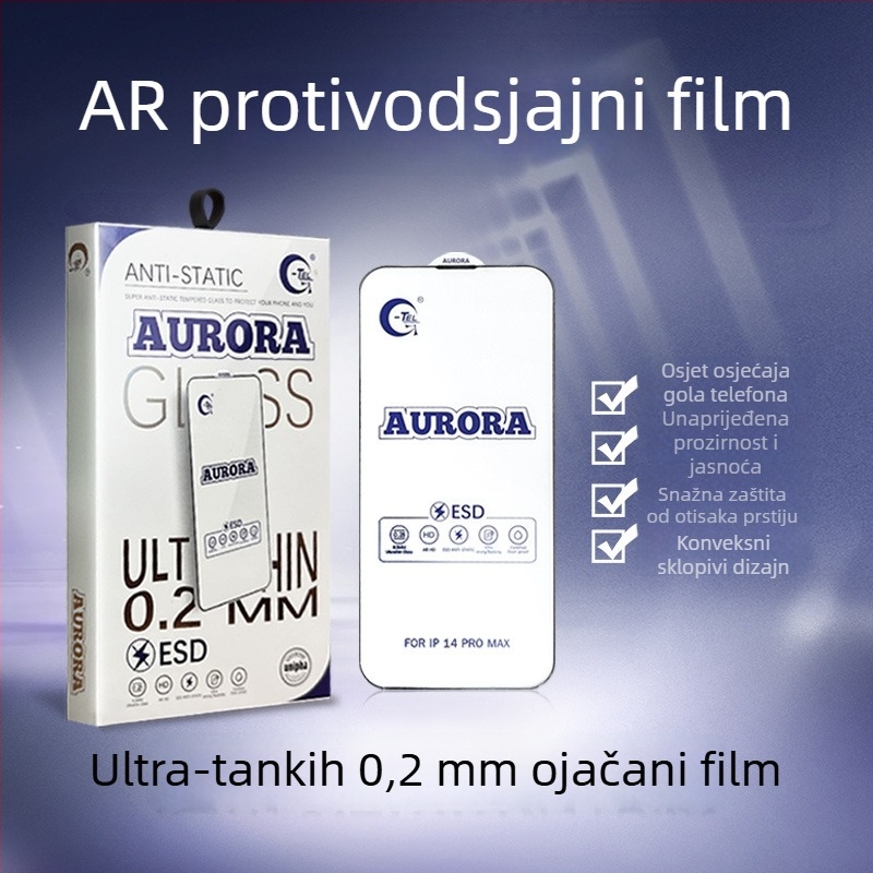 Zaštitno staklo zaslona s anti-peepom i zaštitom od pada za iPhone 11–14 Pro/Max