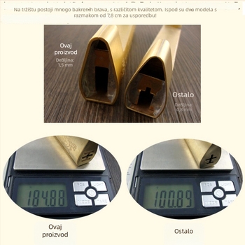 Horizontalna brava za ormar, mesingana, novi kineski stil, antik-retro izgled, model Thickened Lock, marka Chengyu