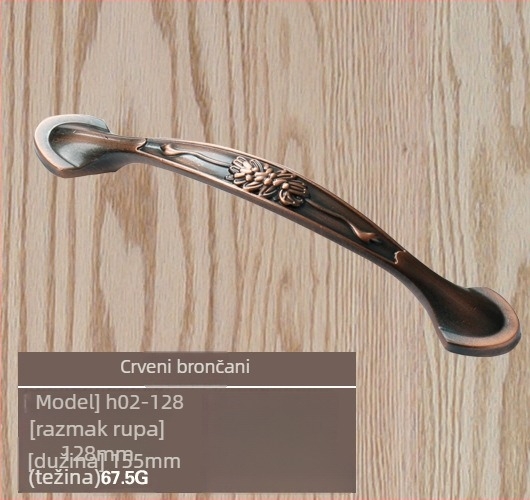 Kuka za vrata ormarića od cinkove legure, model lrls001, Longrun, moderan jednostavan stil