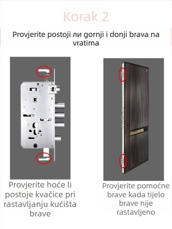 Set brava za vrata protiv krađe, univerzalno nehrđajuće čelično tijelo, kuglični mehanizam, Colorful marka, model Default item