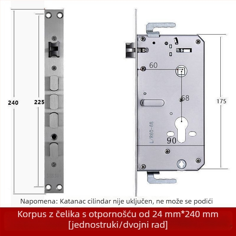 Set brava za vrata protiv krađe, univerzalno nehrđajuće čelično tijelo, kuglični mehanizam, Colorful marka, model Default item
