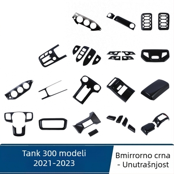 Tank 300 unutarnji dodaci za modele 2021–2023 – ABS plast, model X6644D33, montaža ljepilom, okvir mjenjača, unutarnji naslon za ruku, izlaz zraka središnje konzole