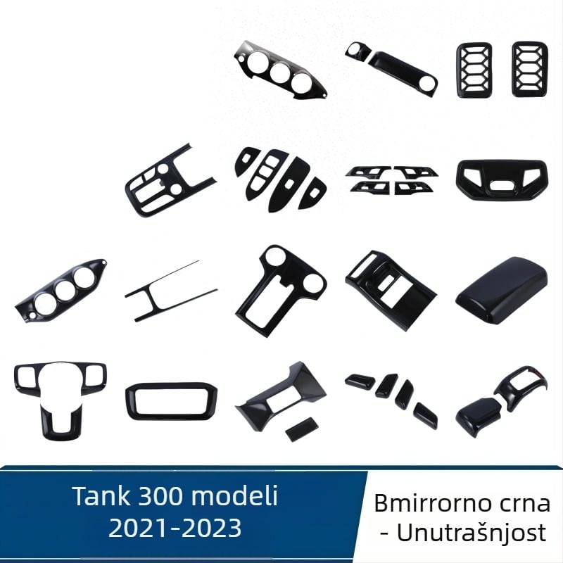 Tank 300 unutarnji dodaci za modele 2021–2023 – ABS plast, model X6644D33, montaža ljepilom, okvir mjenjača, unutarnji naslon za ruku, izlaz zraka središnje konzole