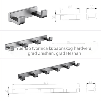 Zidni držač za ručnike, bez bušenja, sklopivi, pomični, od nehrđajućeg čelika, komplet 2–6 komada