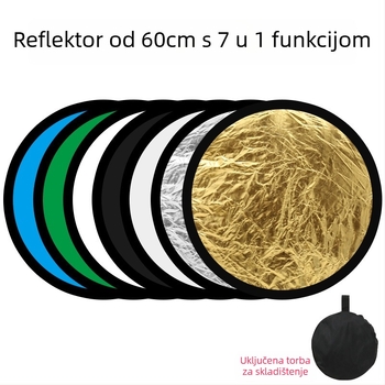 Reflektor, prijenosni okrugli dvostruki sklopivi, 5-u-1/7-u-1, za fotografiranje proizvoda (Brend: Cario; Model: Reflector; Uveden na tržište: 2022)