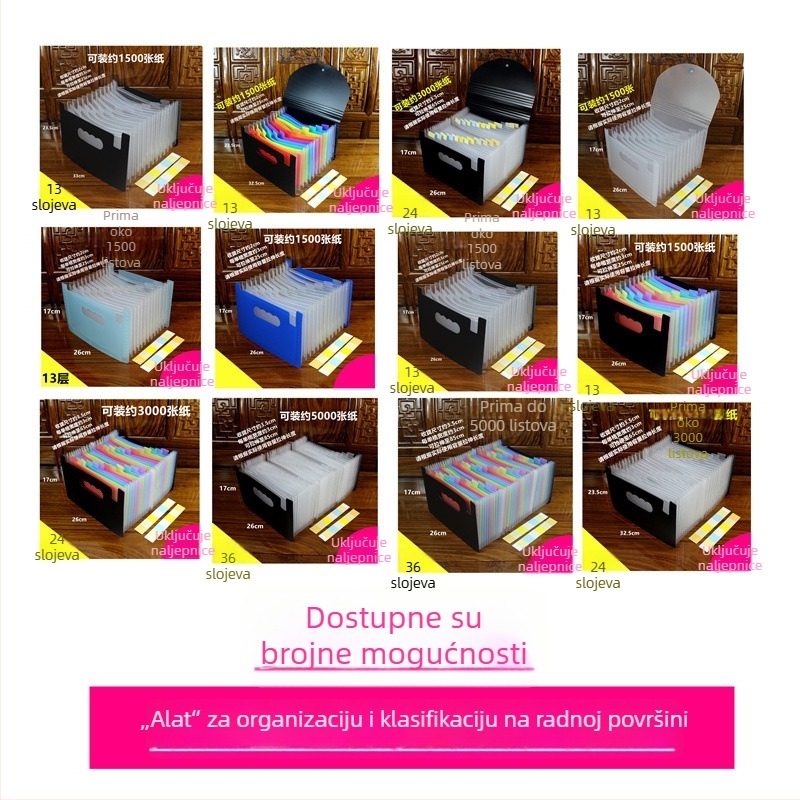 Akordeonski organizator dokumenata – plastični, A5, za fakture i potvrde, QS1546511521