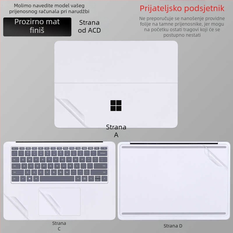 Surface Laptop Studio2 zaštitni film za kućište, PVC materijal, posvećeni film, za Microsoft Notebook