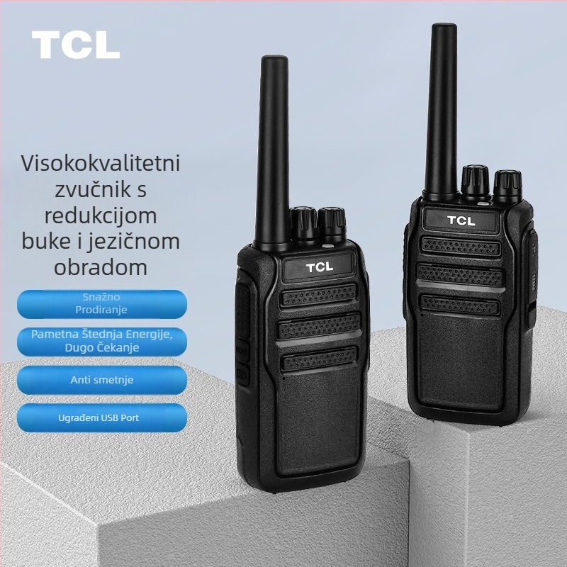 TCL analogni dvostrani radio HT8/HT9 vanjske visoke snage, 16 kanala, 400–480 MHz, 5W, 3–5 km, 3000 mAh