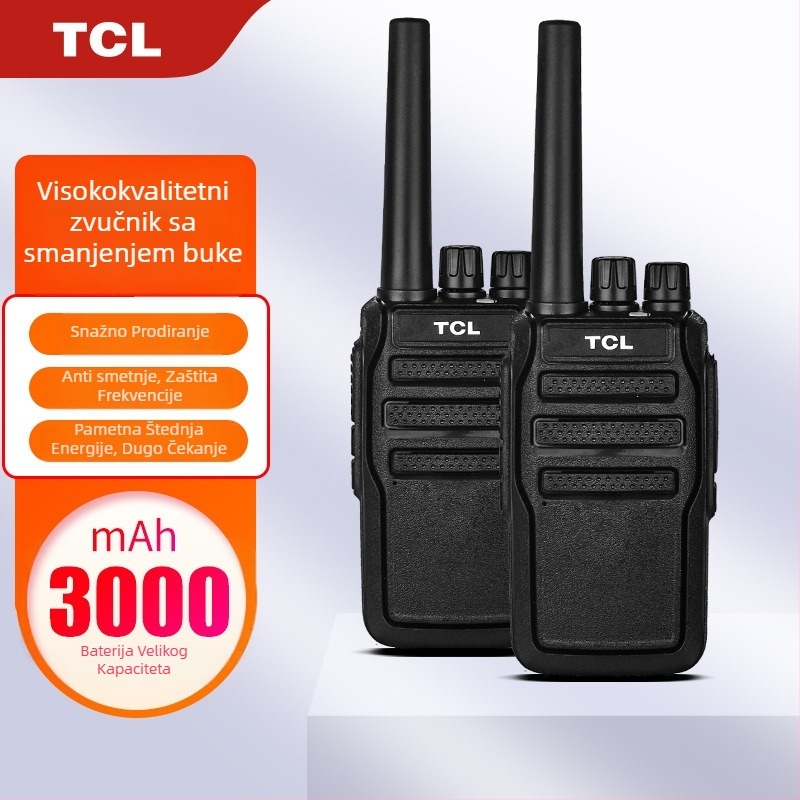 TCL analogni dvostrani radio HT8/HT9 vanjske visoke snage, 16 kanala, 400–480 MHz, 5W, 3–5 km, 3000 mAh