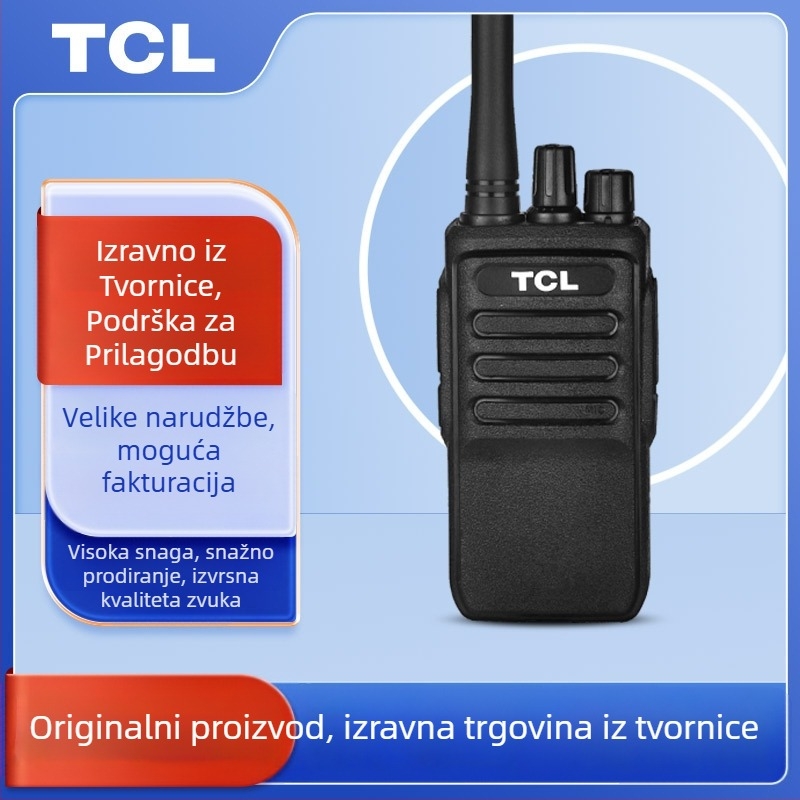 TCL analogni dvostrani radio HT8/HT9 vanjske visoke snage, 16 kanala, 400–480 MHz, 5W, 3–5 km, 3000 mAh