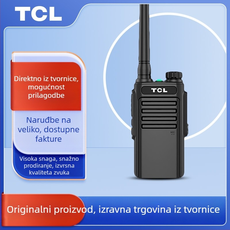 TCL analogni dvostrani radio HT8/HT9 vanjske visoke snage, 16 kanala, 400–480 MHz, 5W, 3–5 km, 3000 mAh
