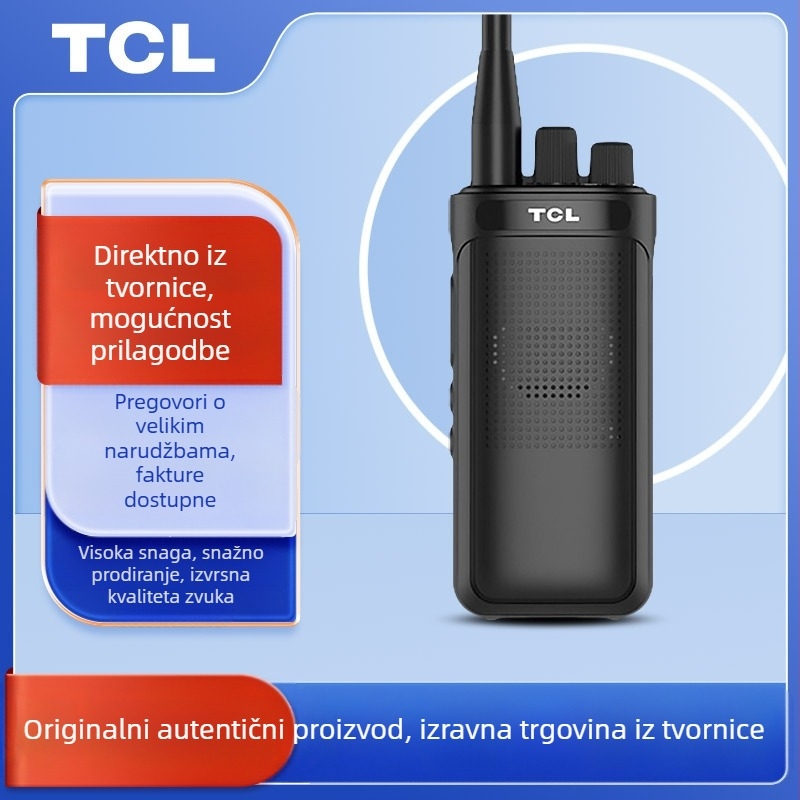 TCL analogni dvostrani radio HT8/HT9 vanjske visoke snage, 16 kanala, 400–480 MHz, 5W, 3–5 km, 3000 mAh
