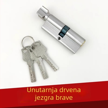 Cilindrični zaključavač za unutarnja vrata, jezgro od bakra s aluminijskim omotačem, model 1, moderno jednostavan stil