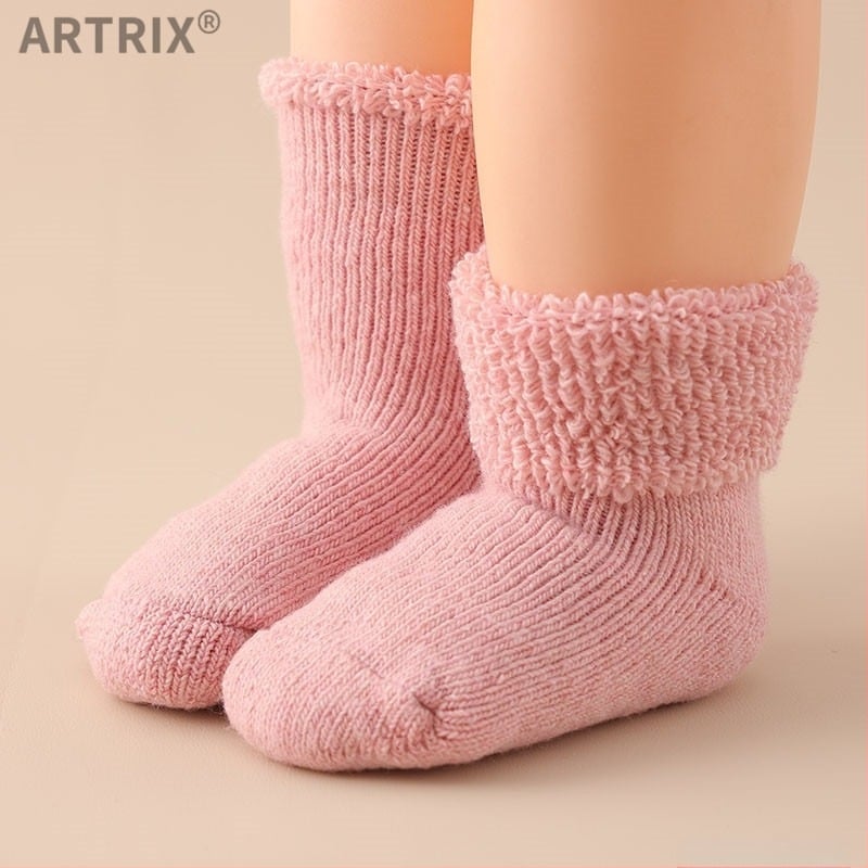 Zimske vunene čarape za bebe i djecu, debele, dugačke čarape, bez pete, unisex