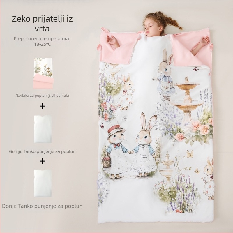 Dječja spavaća vreća s debelim plišem, za jesen-zimu, za djecu srednje i veće veličine, sve sezone