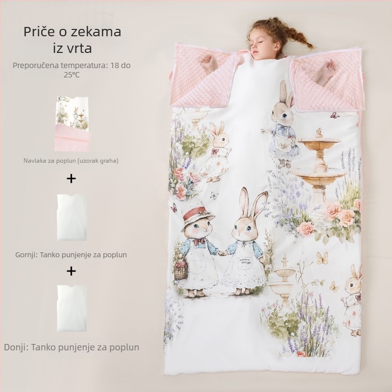 Dječja spavaća vreća s debelim plišem, za jesen-zimu, za djecu srednje i veće veličine, sve sezone