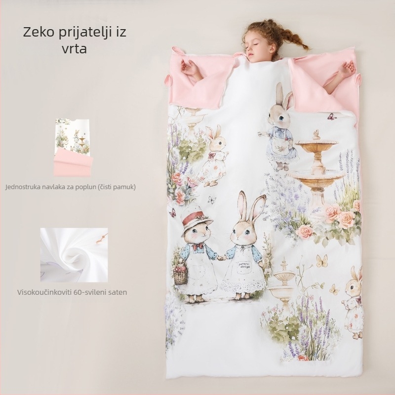 Dječja spavaća vreća s debelim plišem, za jesen-zimu, za djecu srednje i veće veličine, sve sezone