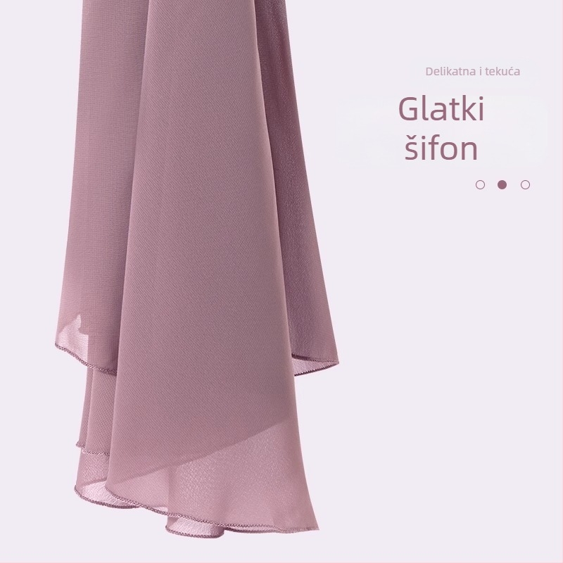 Baletna suknja za vježbanje, kineski stil, svježa i slatka, šifon glavni materijal >95%, obrada visokim temperaturama, Zima 2024