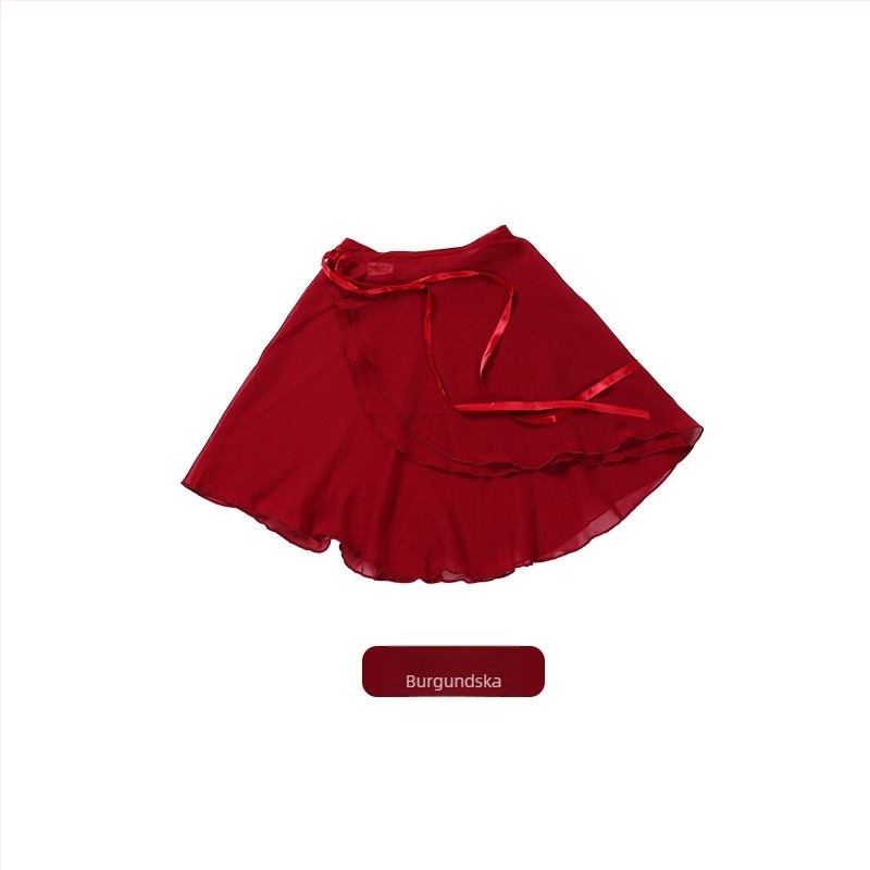 Baletna suknja za vježbanje, kineski stil, svježa i slatka, šifon glavni materijal >95%, obrada visokim temperaturama, Zima 2024