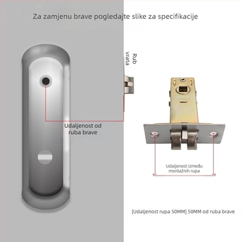 Željezni cilindar brave za kućna i kupaonska vrata, moderan minimalistički stil, marka According to me ya