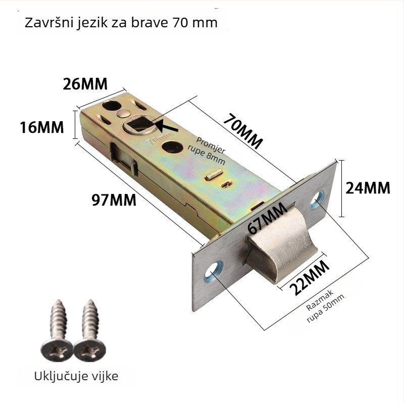 Željezni cilindar brave za kućna i kupaonska vrata, moderan minimalistički stil, marka According to me ya