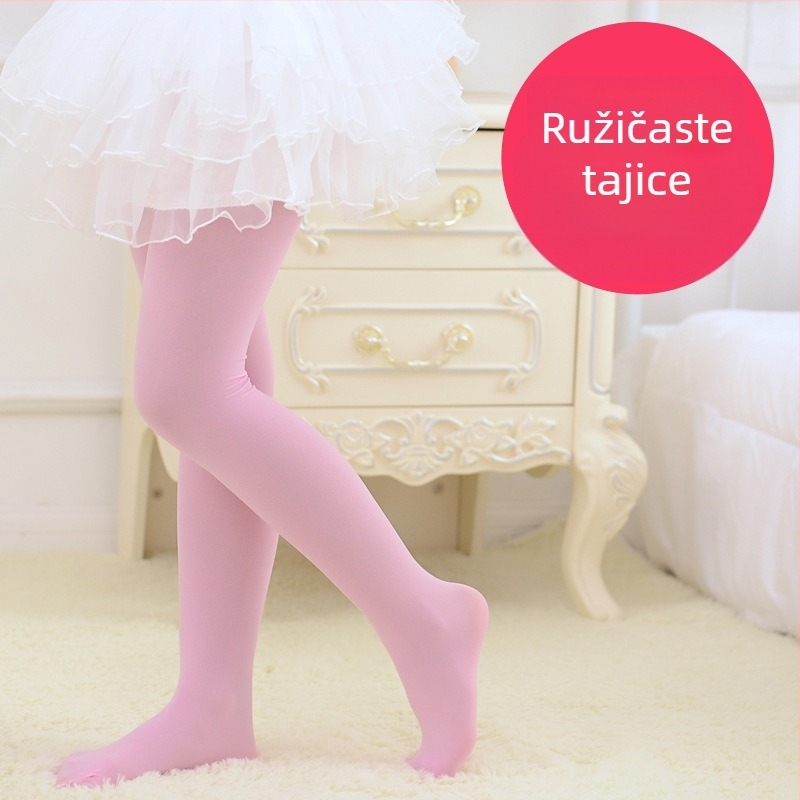 Dječje plesne tajice za djevojčice, velvet materijal, 75% Spandex, prozračné, apsorpcija znoja, deodoracija