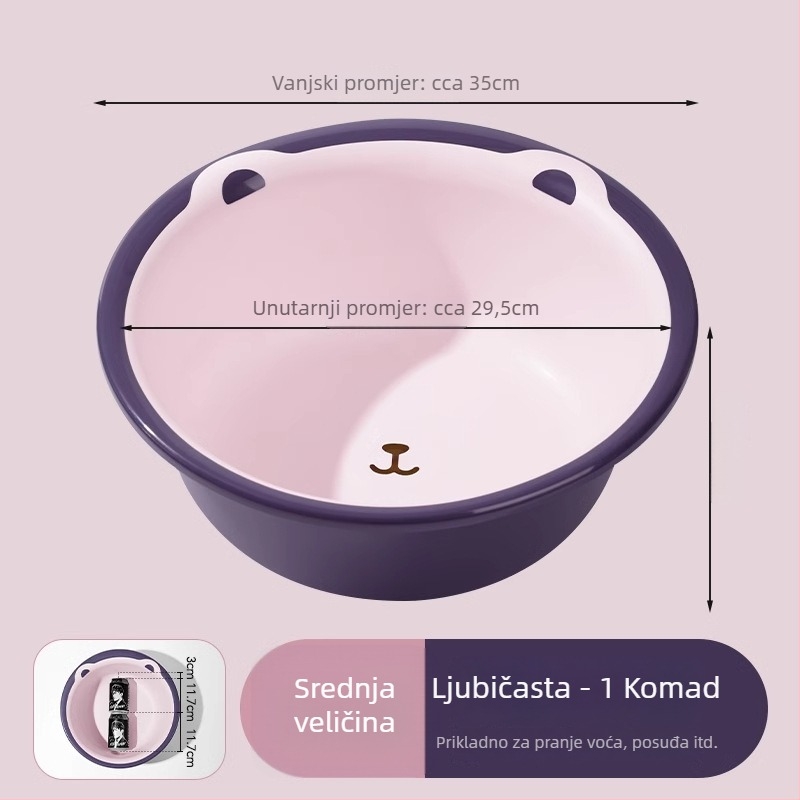 Velika plastična posuda za kućnu upotrebu – debela, izdržljiva višenamjenska posuda za pranje rublja, povrća, pranje kose i stopala; Materijal: plastika; Specifikacija: 39; Pakiranje u kutiji: 50/60/80 kom.; Bruto težina: ispod 0,5 kg; Oblik: jednostavan